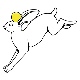 Simple stroke rabbit with ball in head Transparent PNG