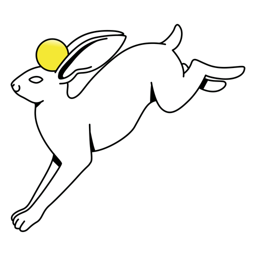 Simple stroke rabbit with ball in head