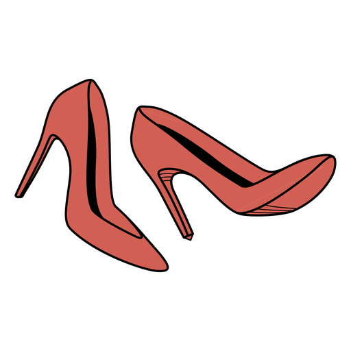 Flat pair of high heels PNG Design