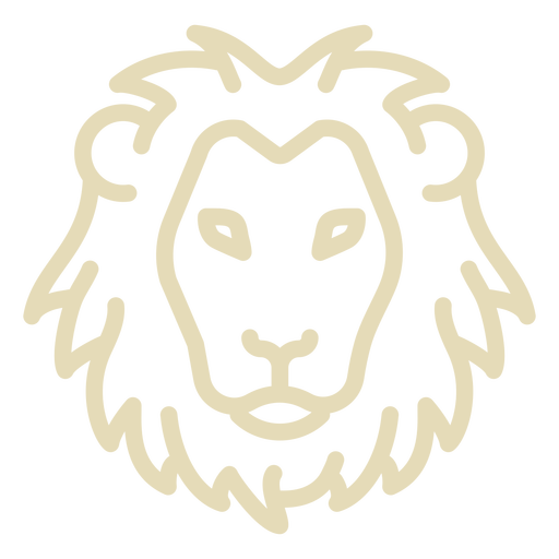 Simple thick stroke lion head PNG Design
