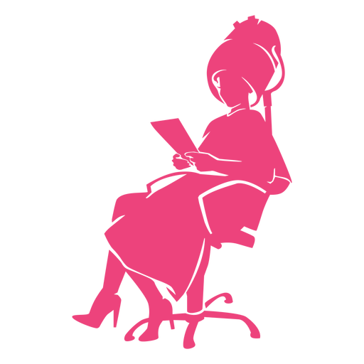 Lady sitting in salon chair siilhouette