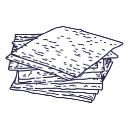 Simple stroke pile of matzos PNG Design