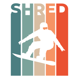 Shred snowboard flat badge PNG Design Transparent PNG