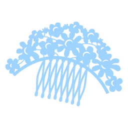 Flowers hair comb brush flat PNG Design