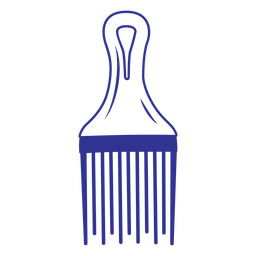 Simple filled stroke afro comb PNG Design