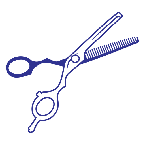 Simple hair cutting scissor filled stroke 