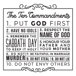 Ten commandments badge stroke PNG Design