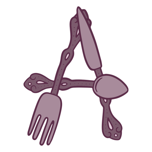Old vintage cutlery making an A PNG Design