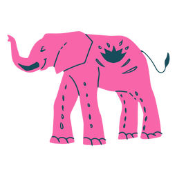 Elefante rosa desenhado à mão Desenho PNG