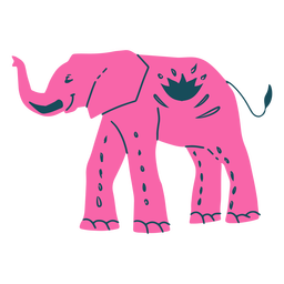 Elefante rosa dibujado a mano Diseño PNG