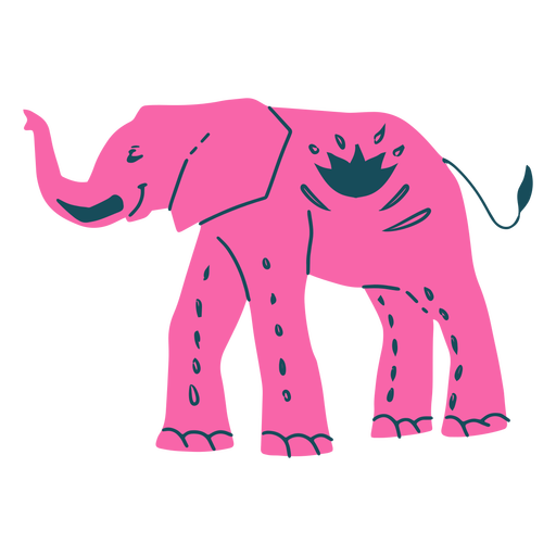 Elefante rosa desenhado à mão Desenho PNG