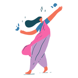 Simple hand drawn holi festival woman Transparent PNG