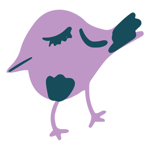 Simple hand drawn purple bird