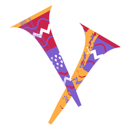 Semi flat colorful traditional trumpets PNG Design