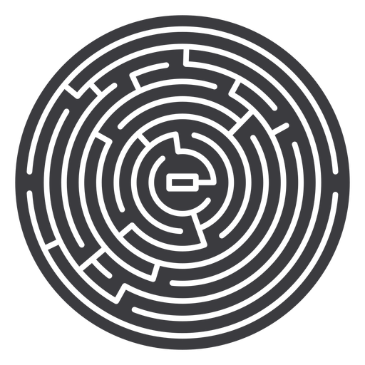 Simple cut out circle shaped maze PNG Design