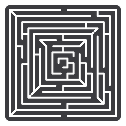 Simple square shaped maze cut out Transparent PNG