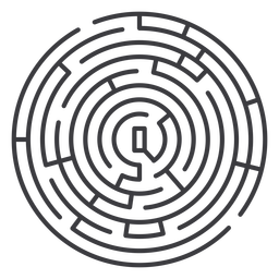Simple round shaped maze stroke  PNG Design