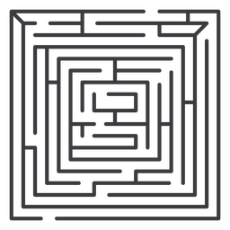 Simple stroke square shaped maze Transparent PNG