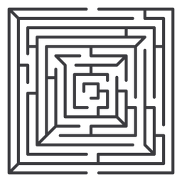 Simple square shaped maze stroke  Transparent PNG