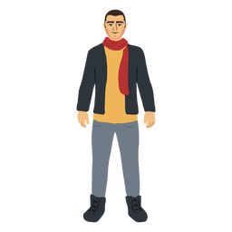 Personagem de homem com roupas de inverno Desenho PNG