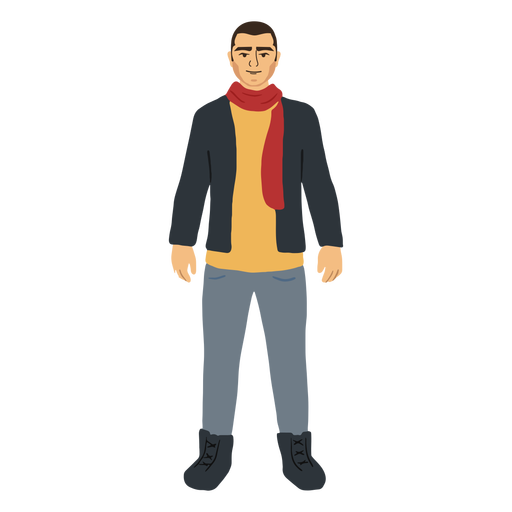 Personagem de homem com roupas de inverno Desenho PNG