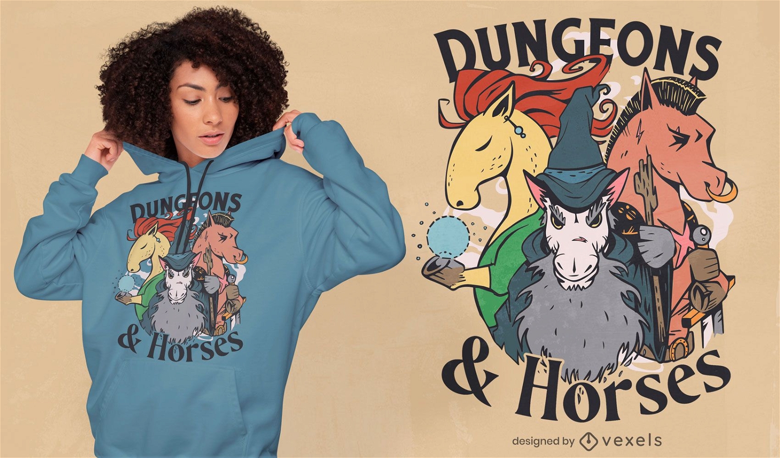 Dungeons und Pferde T-Shirt Design