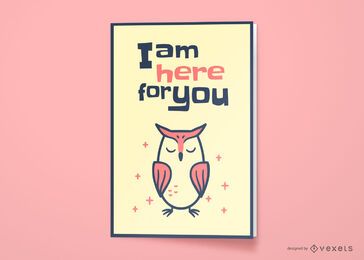Owl friendship greeting card design Owl friendship greeting card design