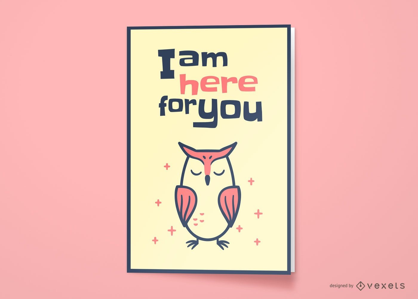 Owl friendship greeting card design