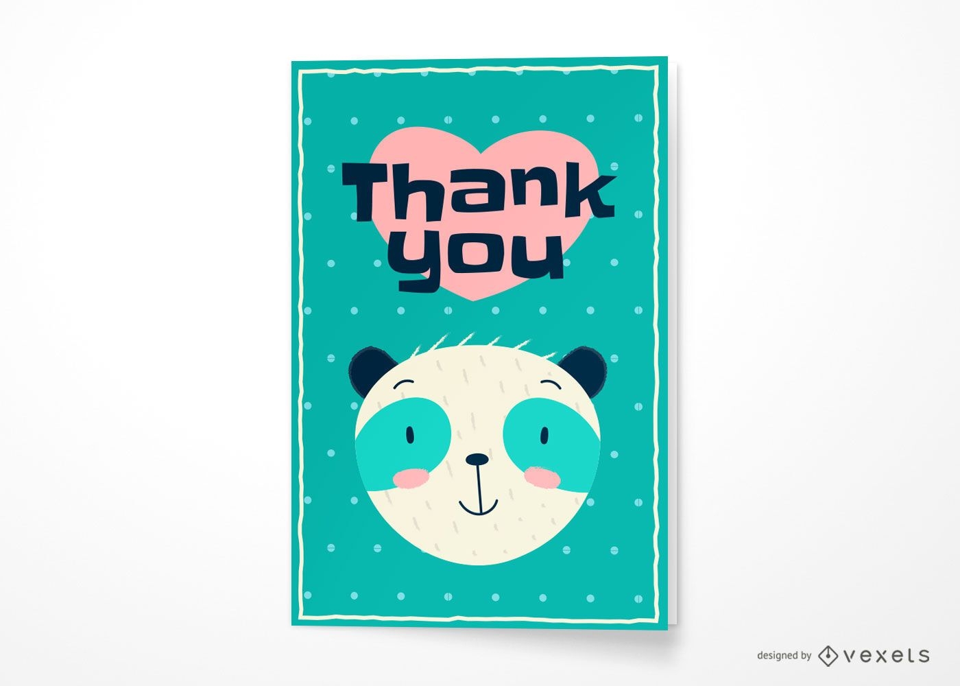 Thank you bear greeting card design