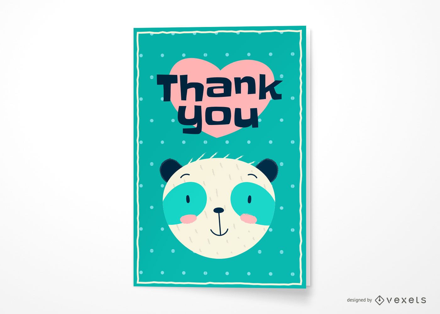 Thank you bear greeting card design