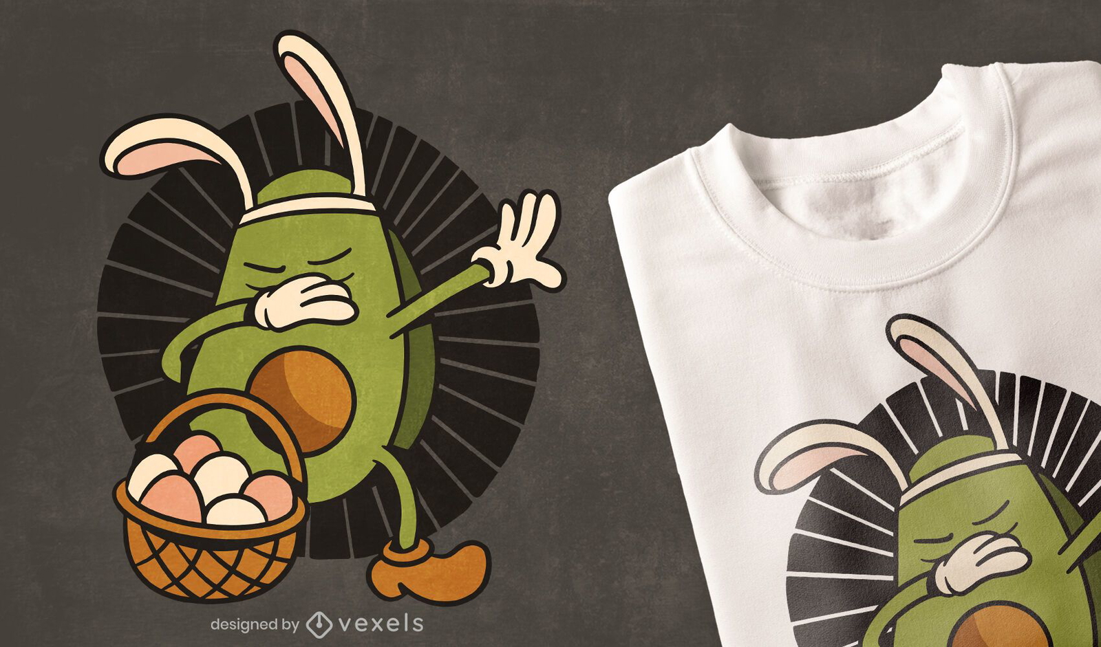 Dabbing avocado easter eggs t-shirt design