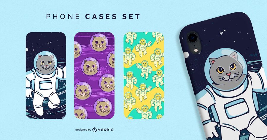 Diseño de caja de teléfono gato astronauta Diseño de caja de teléfono gato astronauta