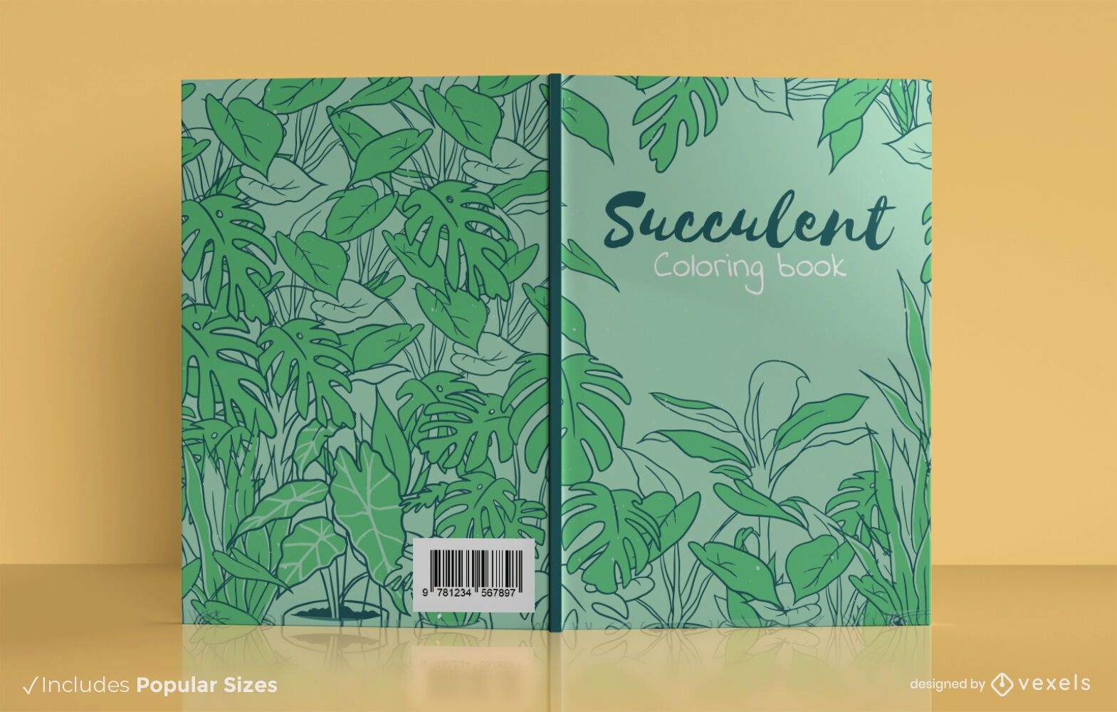 Succulent coloring book cover design
