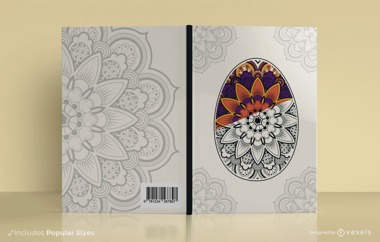 Mandala easter egg book cover design