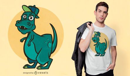 Diseño de camiseta de dinosaurio t-rex masculino feliz Diseño de camiseta de dinosaurio t-rex masculino feliz