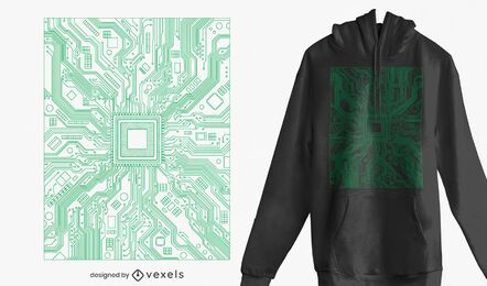 Computer circuit board t-shirt design Computer circuit board t-shirt design