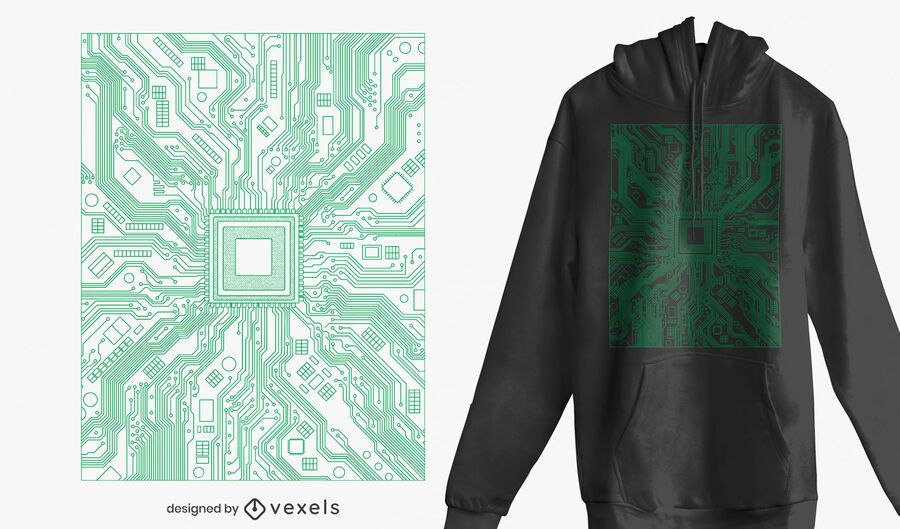 Computer circuit board t-shirt design Computer circuit board t-shirt design