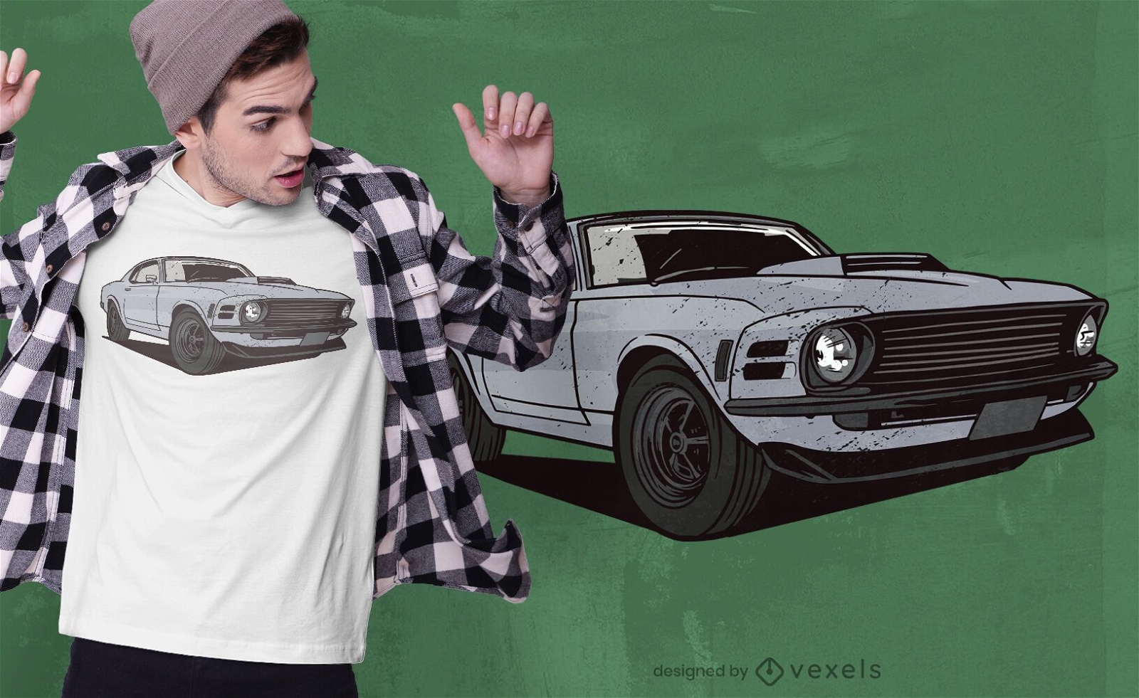Muscle car vehicle t-shirt design