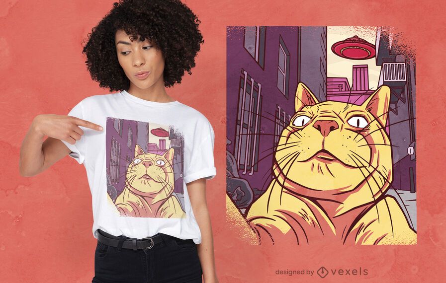 Cat selfie meme t-shirt design Cat selfie meme t-shirt design