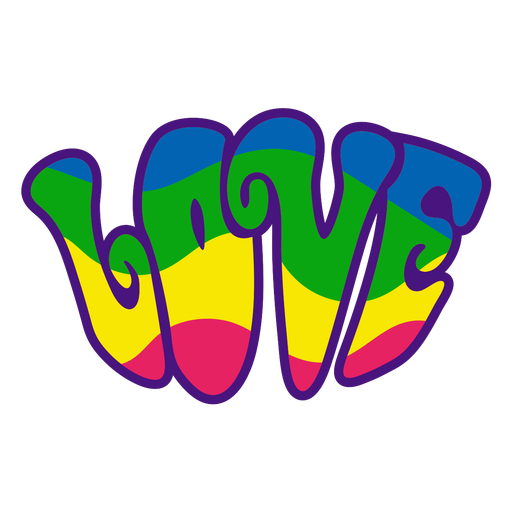 Love colorful hippie badge PNG Design
