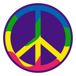 Color stroke colorful peace symbol PNG Design