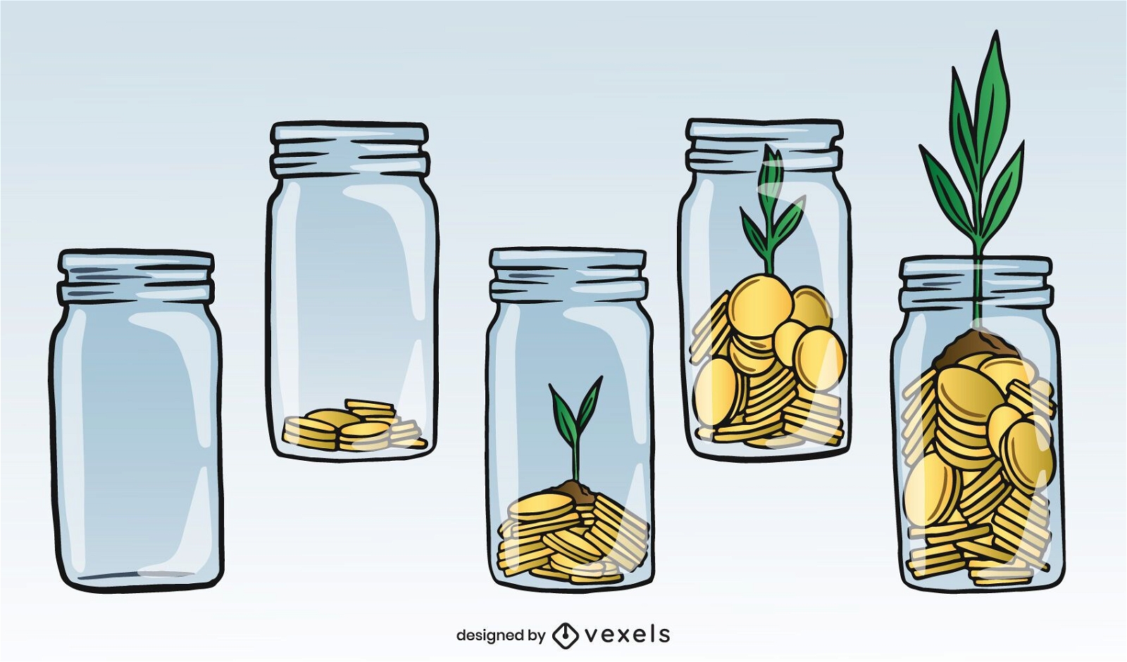 Money growing savings illustration