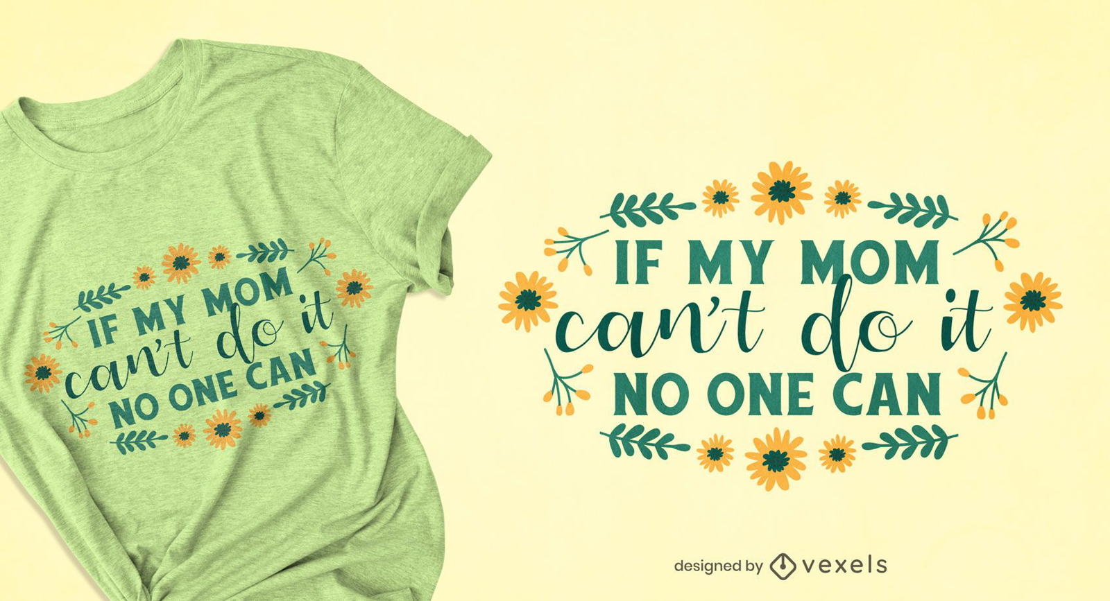 Design de t-shirt de flores com citação de dia das mães