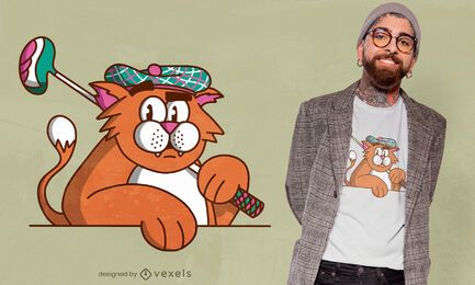 Golf Katze T-Shirt Design