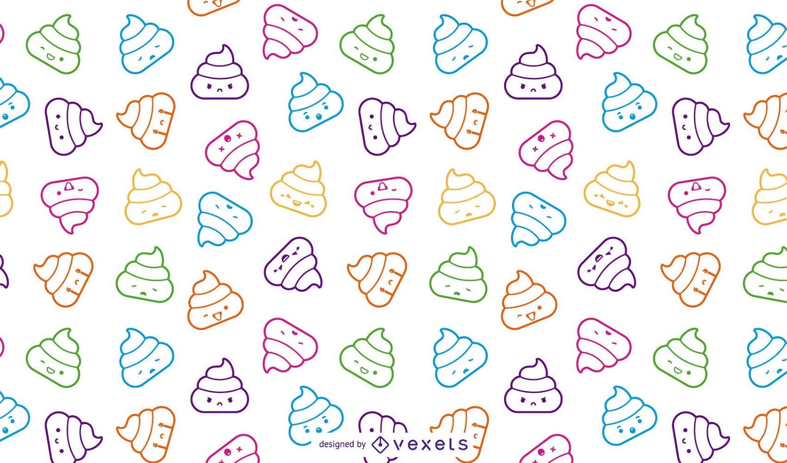 Cute poop emoji pattern