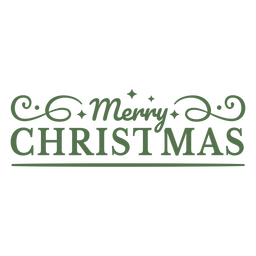 Merry christmas flat text badge PNG Design