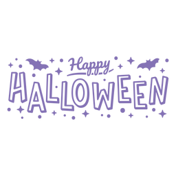 Happy halloween lettering badge PNG Design