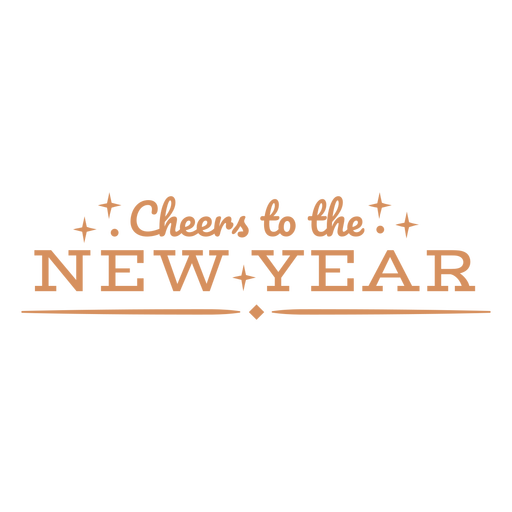 Cheers to the new year badge PNG Design