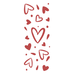Hearts hand drawn banner PNG Design