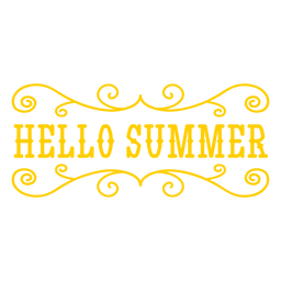 Hola insignia de texto de verano
